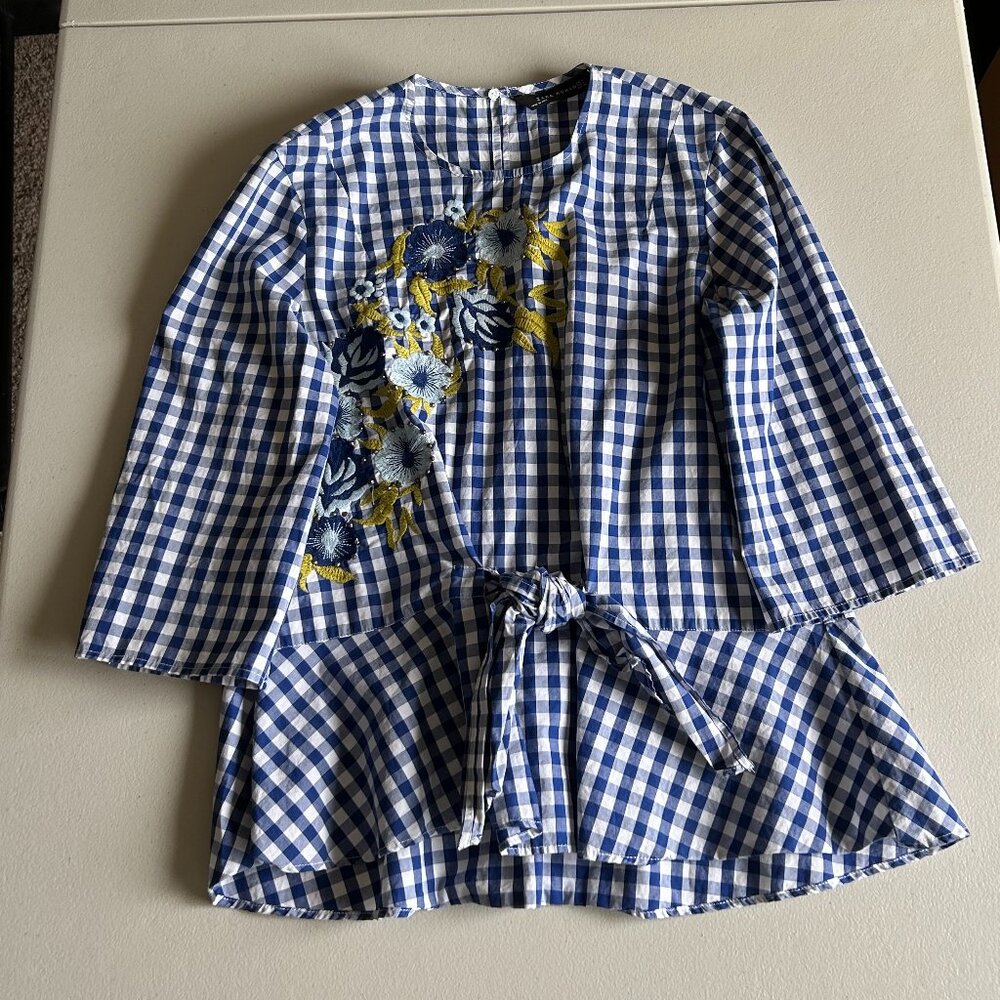 ZARA Gingham Blouse